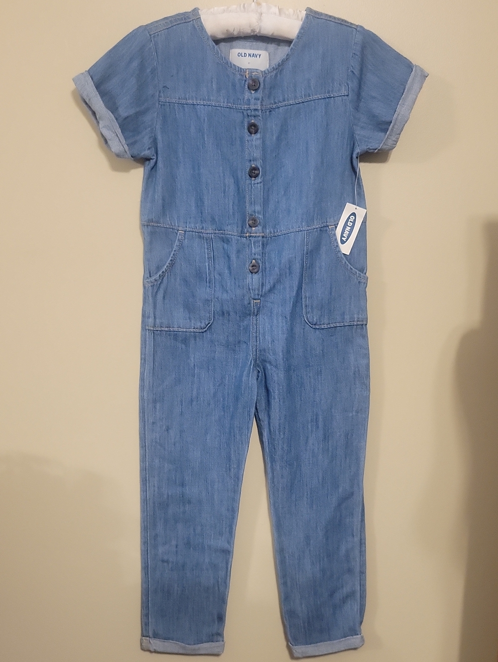 Cute Old Navy Girls' Denim Light Blue Jumpsuit